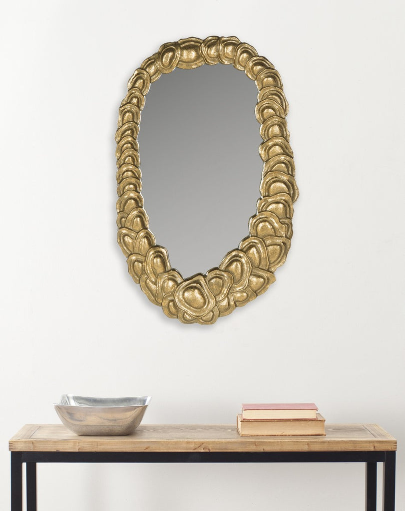 Safavieh Garland Mirror 12 x 19 Antique Gold Alum Glass Wood MIR4032A 683726730057