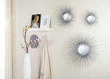 Safavieh Sunburst Mirror Set of 3 Triptych Silver Iron Glass Wood MIR4038B 889048109094