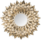 Safavieh Provence Mirror Sunburst 9.4 x 9.4 Gold Iron Glass Wood MIR4041A 683726789581