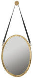 Safavieh Pembroke Mirror Strap Antique Gold and Black Iron Glass Wood MIR4066A 889048016064