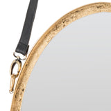 Safavieh Pembroke Mirror Strap Antique Gold and Black Iron Glass Wood MIR4066A 889048016064