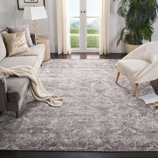 Mirage 735 Contemporary Hand Woven 45% Wool, 55% Viscose Rug Silver / Ivory