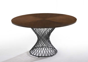 VIG Furniture Modrest Theresa Modern Round Walnut & Black Table VGMAMIT-5210