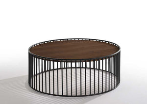 VIG Furniture Modrest Bronson Modern Walnut & Black Round Coffee Table VGMAMIT-5224-COF