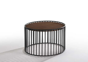 VIG Furniture Modrest Bronson Modern Walnut & Black Round End Table VGMAMIT-5224-END