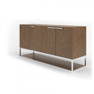 VIG Furniture Modrest Heloise - Modern Walnut and Stainless Steel Buffet VGBB-MK1502-B VGBB-MK1502-B