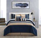 Carlton Blue Queen 6pc Non Kit Comforter