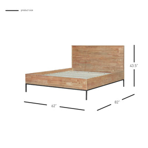 Hathaway Queen Bed Set - Minimalist Japandi Design, Easy Assembly, Solid Acacia Wood & Steel Frame