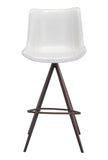 Zuo Modern Aki 100% Polyurethane, Plywood, Steel Modern Commercial Grade Barstool Set - Set of 2 White, Walnut 100% Polyurethane, Plywood, Steel