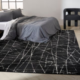 Nourison Calvin Klein Ck023 Balance BLN02 Modern & Contemporary Machine Made Power-loomed Indoor only Area Rug Black/Ivory 7'10" x 9'10" 99446081438