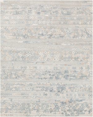 Makalu MKL-2303 Global Viscose, Wool Rug MKL2303-81012 Pale Blue, Medium Gray, Sage, Light Gray, Taupe 70% Viscose, 30% Wool 8'10" x 12'