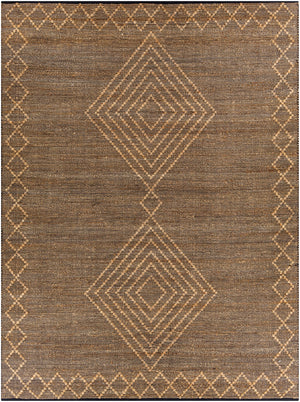 Mallorca MLC-2300 Global Jute, Cotton Rug MLC2300-810 Black, Tan 80% Jute, 20% Cotton 8' x 10'