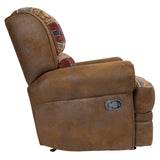 Porter Designs Hunter Wildlife Pattern Reversible to Leather-Look Transitional Recliner Brown 03-33C-11-8020N