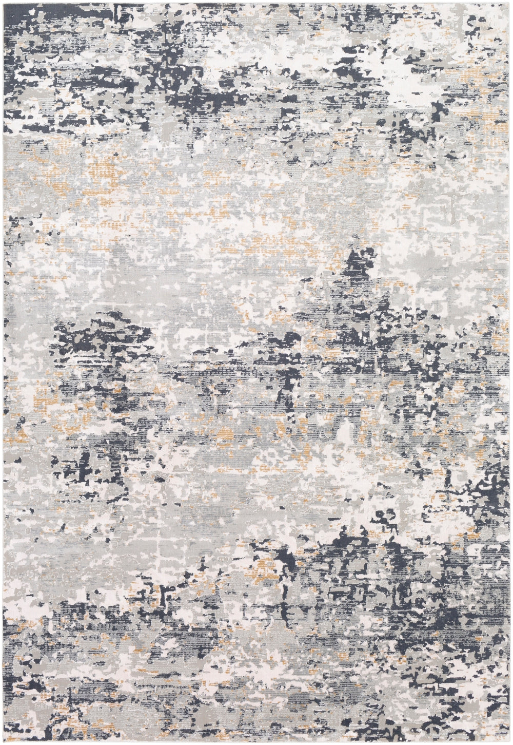 Milano MLN-2301 Modern Viscose, Polyester Rug MLN2301-9123 Light Gray, Medium Gray, Mustard, White, Charcoal 60% Viscose, 40% Polyester 9' x 12'3"