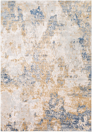 Milano MLN-2302 Modern Viscose, Polyester Rug MLN2302-9123 Light Gray, Mustard, Ivory, Bright Blue, White 60% Viscose, 40% Polyester 9' x 12'3"