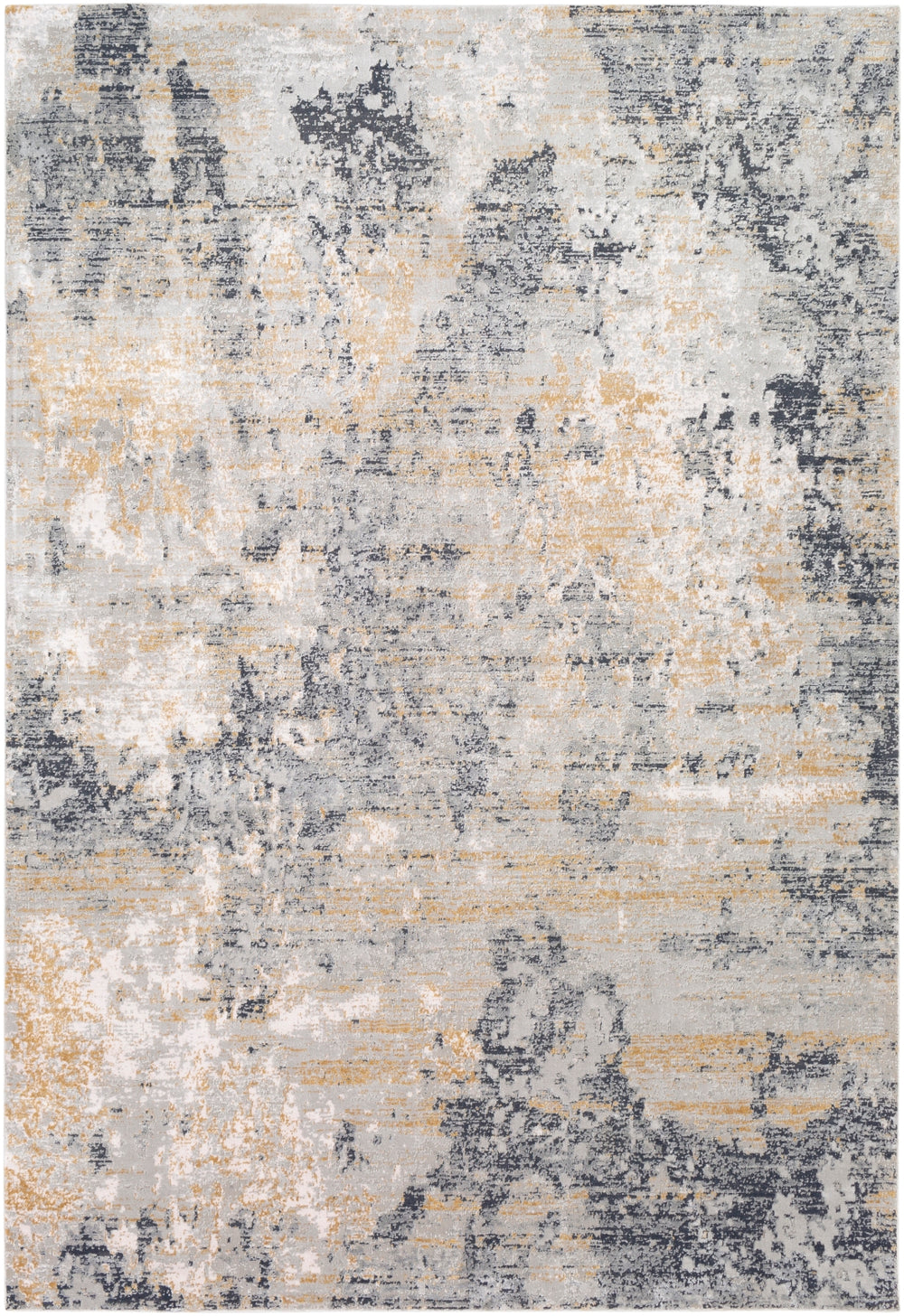 Milano MLN-2303 Modern Viscose, Polyester Rug MLN2303-9123 Light Gray, Charcoal, Mustard, Medium Gray, White 60% Viscose, 40% Polyester 9' x 12'3"