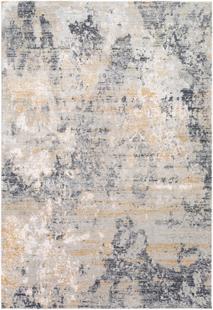 Milano MLN-2303 Modern Viscose, Polyester Rug MLN2303-9123 Light Gray, Charcoal, Mustard, Medium Gray, White 60% Viscose, 40% Polyester 9' x 12'3"