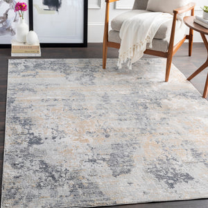 Milano MLN-2303 Modern Viscose, Polyester Rug MLN2303-9123 Light Gray, Charcoal, Mustard, Medium Gray, White 60% Viscose, 40% Polyester 9' x 12'3"