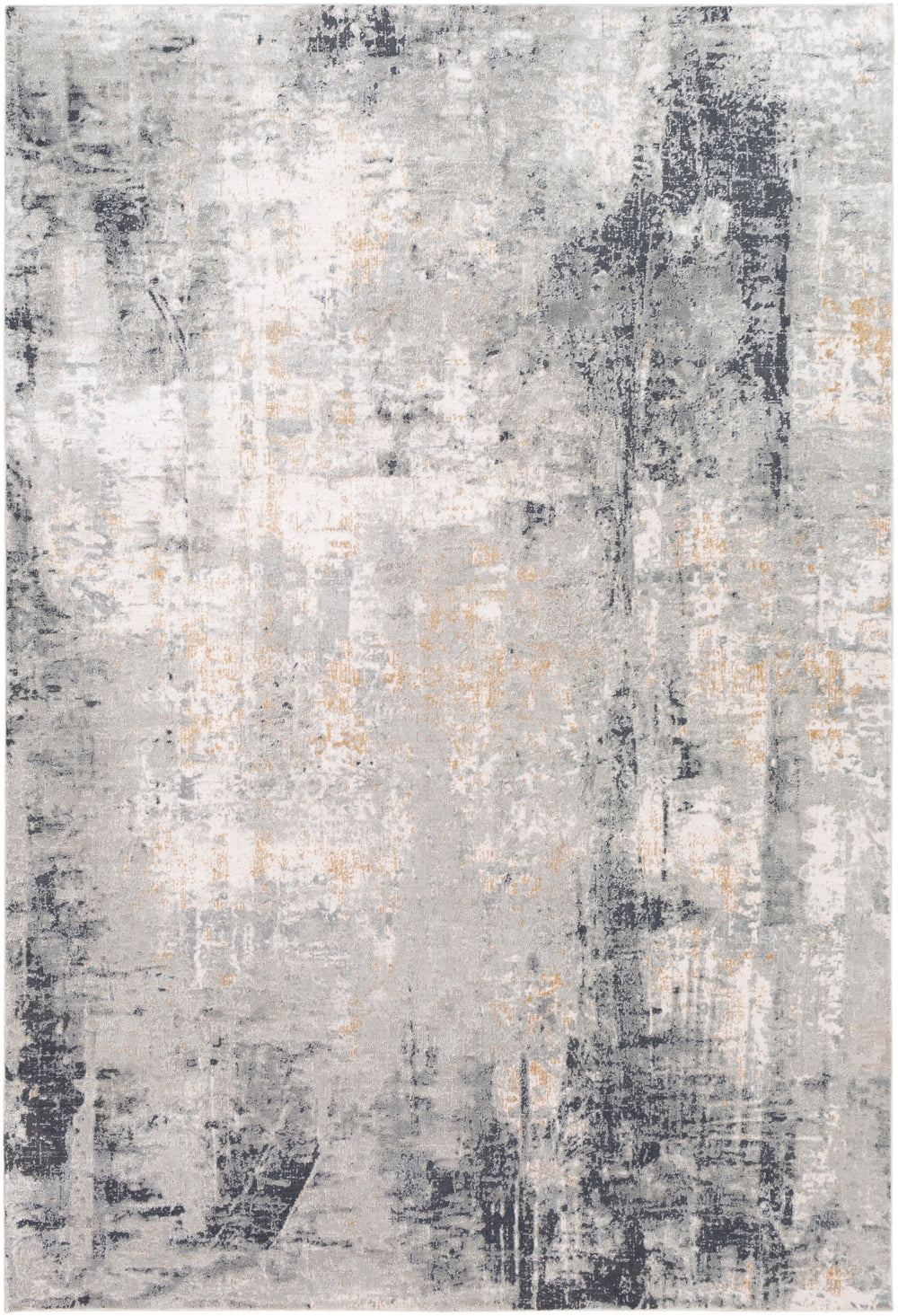 Milano MLN-2304 Modern Viscose, Polyester Rug MLN2304-9123 Light Gray, Medium Gray, Mustard, White, Charcoal 60% Viscose, 40% Polyester 9' x 12'3"