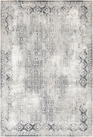 Milano MLN-2307 Traditional Viscose, Polyester Rug MLN2307-9123 Light Gray, Charcoal, Medium Gray, White 60% Viscose, 40% Polyester 9' x 12'3"