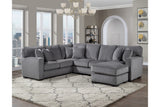 Porter Designs Augusta Soft Gray Chenille Fabric Modern Sectional Gray 01-207C-10-1743-KIT