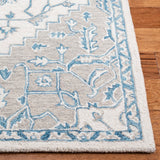 Micro-Loop 213 Transitional Hand Tufted 100% Wool Pile Rug Ivory / Blue