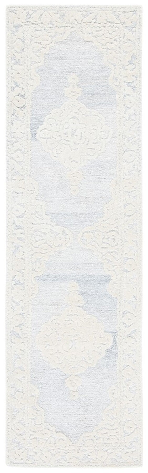 Micro-Loop 275 Bohemian Hand Tufted 100% Wool Pile Rug Ivory / Grey