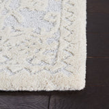 Micro-Loop 275 Bohemian Hand Tufted 100% Wool Pile Rug Ivory / Grey