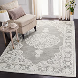 Micro-Loop 275 Bohemian Hand Tufted 100% Wool Pile Rug Grey / Ivory