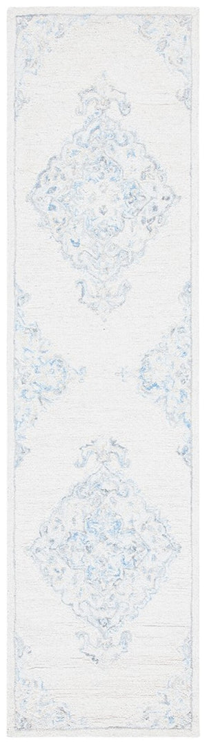 Micro-Loop 516  Hand Tufted Wool Rug Ivory / Blue