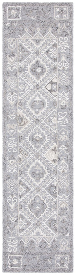 Micro-Loop 517  Hand Tufted Cotton Rug Ivory / Grey
