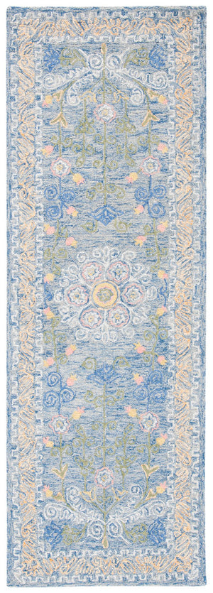 Micro-Loop 522  Hand Tufted 100% Wool Pile Rug Blue / Green