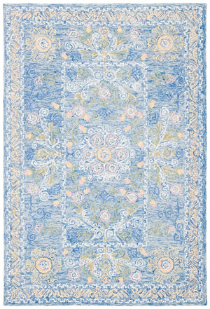 Micro-Loop 522  Hand Tufted 100% Wool Pile Rug Blue / Green