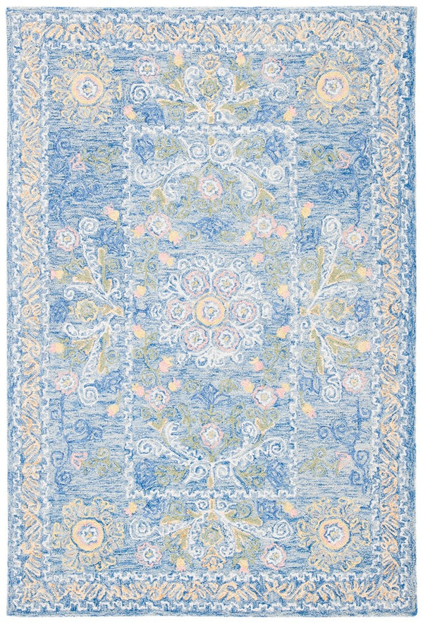 Micro-Loop 522  Hand Tufted 100% Wool Pile Rug Blue / Green