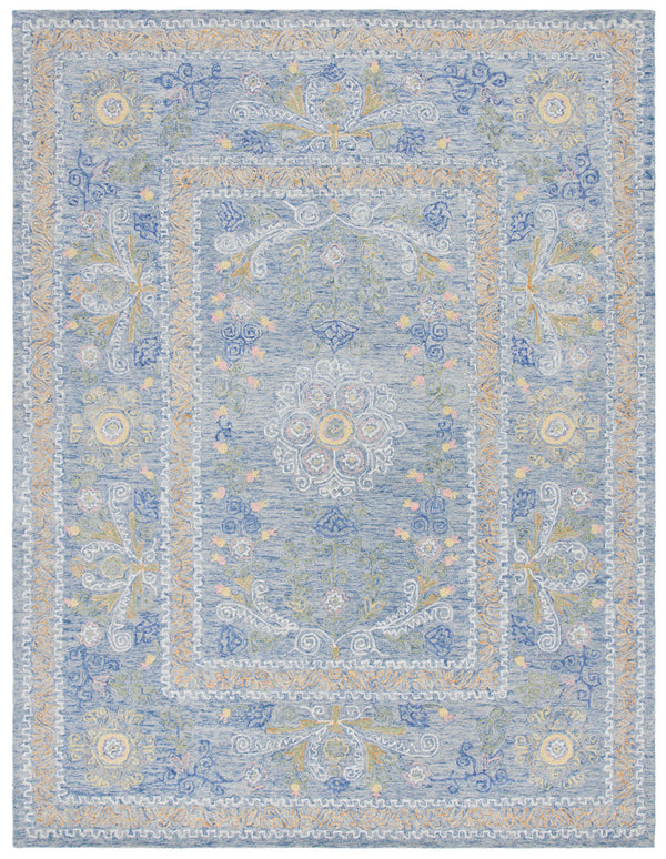 Micro-Loop 522  Hand Tufted 100% Wool Pile Rug Blue / Green