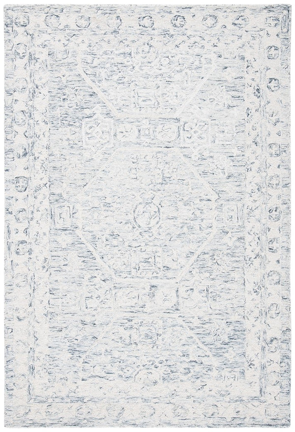 Micro-Loop 524  Hand Tufted 100% Wool Pile Rug Charcoal / Ivory