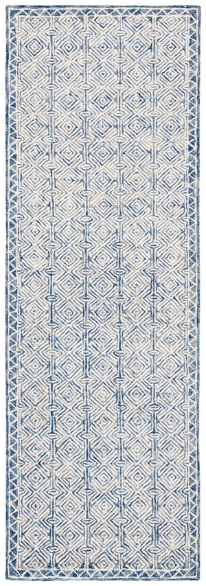 Micro-Loop 526  Hand Tufted 100% Wool Pile Rug Navy / Ivory