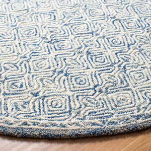 Micro-Loop 526  Hand Tufted 100% Wool Pile Rug Navy / Ivory