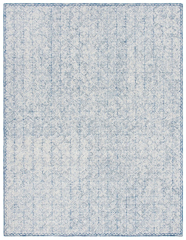 Micro-Loop 526  Hand Tufted 100% Wool Pile Rug Navy / Ivory