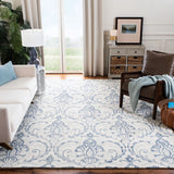 Micro-Loop 532 Contemporary Hand Tufted 100% Wool Pile Rug Ivory / Blue