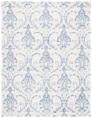 Micro-Loop 532 Contemporary Hand Tufted 100% Wool Pile Rug Ivory / Blue