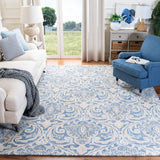 Micro-Loop 532 Contemporary Hand Tufted 100% Wool Pile Rug Blue / Ivory