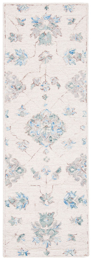 Micro-Loop 534 Contemporary Hand Tufted 100% Wool Pile Rug Ivory / Grey