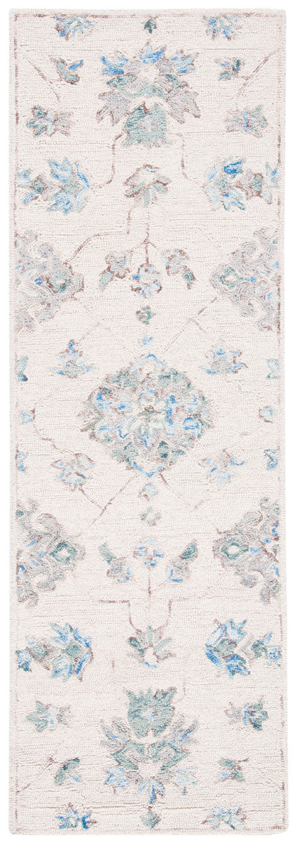 Micro-Loop 534 Contemporary Hand Tufted 100% Wool Pile Rug Ivory / Grey