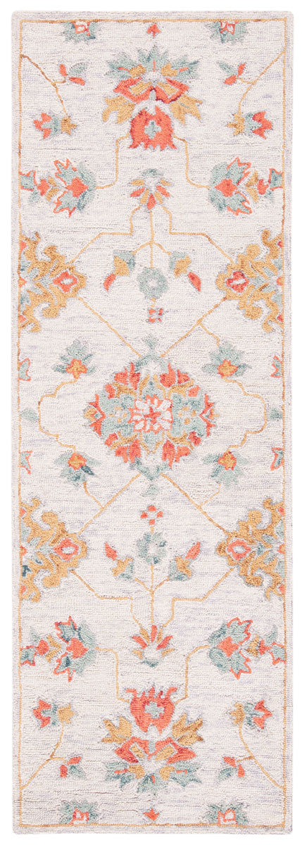 Micro-Loop 534 Contemporary Hand Tufted 100% Wool Pile Rug Silver / Red