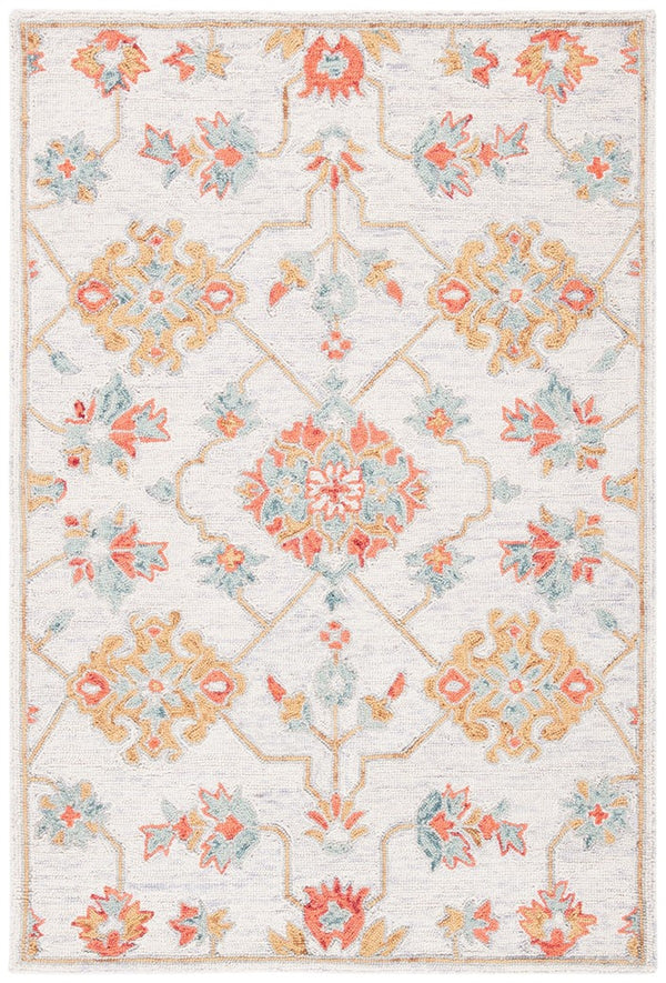 Micro-Loop 534 Contemporary Hand Tufted 100% Wool Pile Rug Silver / Red