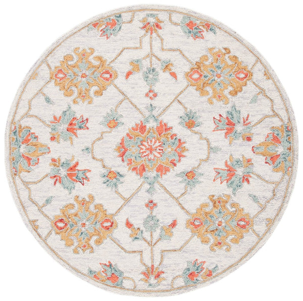 Micro-Loop 534 Contemporary Hand Tufted 100% Wool Pile Rug Silver / Red