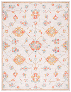 Micro-Loop 534 Contemporary Hand Tufted 100% Wool Pile Rug Silver / Red