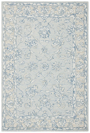 Micro-Loop 535 Contemporary Hand Tufted 100% Wool Pile Rug Blue / Beige