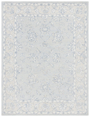 Micro-Loop 535 Contemporary Hand Tufted 100% Wool Pile Rug Blue / Beige